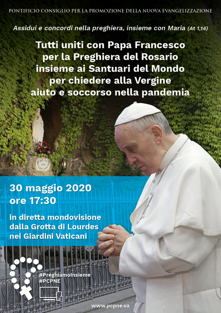 Papa Francesco recita il Rosario in diretta mondiale con tutti i Santuari - 30 maggio, ore 17,30