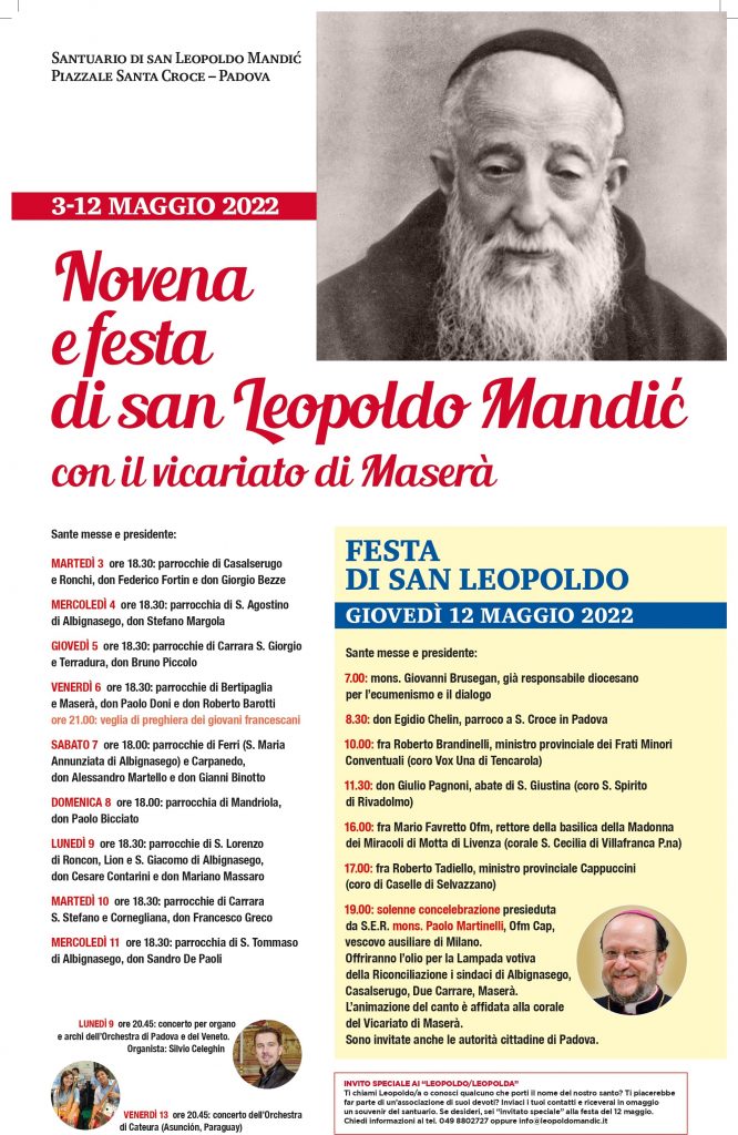 La Festa del Santo Confessore di Padova San Leopoldo Mandic, 12 maggio 2022