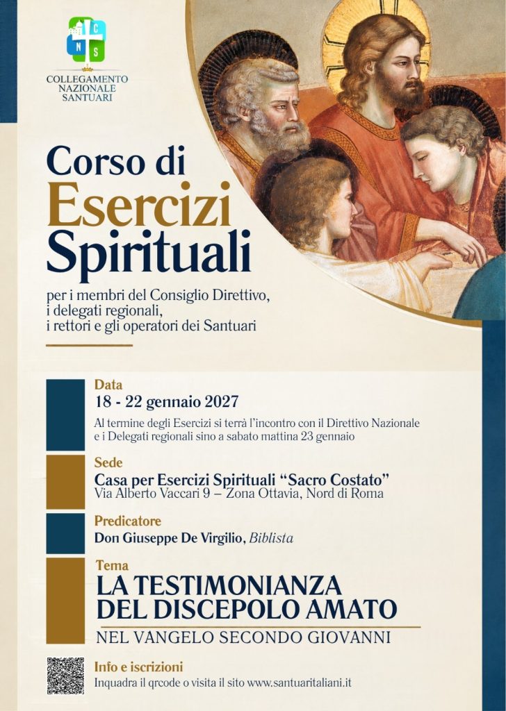 Corso di Esercizi Spirituali organizzato dal CNS a Roma, dal 18 al 22 gennaio 2027. Tema: